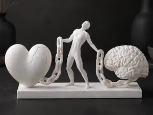 Heart and Brain Balance Sculpture - Emotional Art