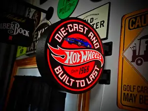 Retro Die-Cast Legends Hanging Lightbox Sign