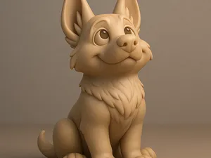 Cartoon Style German Shepherd Puppy Model