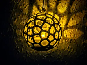 Tealight Christmas tree ornament--Voronoi ball