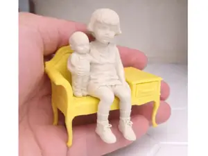 Victorian Girl with Baby – Seated Miniature