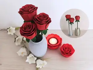 Detailed modular roses & vase set