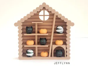 Tic Tac Toe - Halloween Cabin (Cat and Pumpkin)