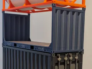 shipping container stackable flat rack display