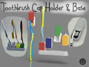 Toothbrush Cap Holder and Accessory Base