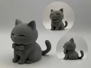 Ribbon Cat – Cute Chibi Figurine