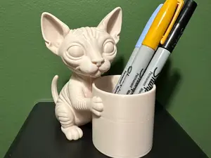 porte-crayon chat sphynx