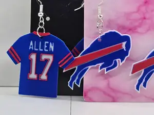Buffalo Bills and Allen Jersey Earrings