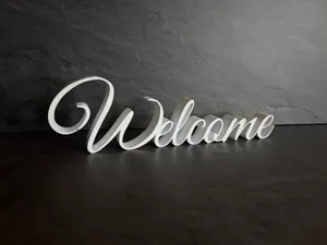 Eleganter „Welcome"-Schriftzug