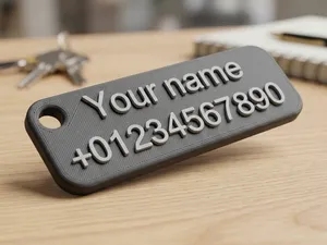 Fully Customizable 2-Line Contact Keychain