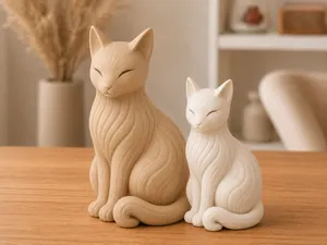 Cat Japandi Cute Animal Figure