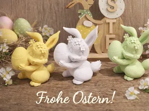 Hase mit Ei – Minimalistisches Deko-Modell
