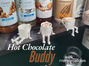 hot chocolate cup with articulated legs
