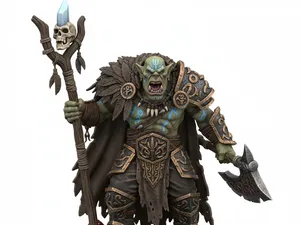Miniatura Orco Shamano con base