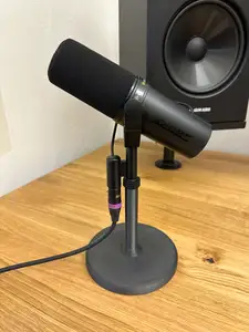 Mic stand for podcasts or video calls.