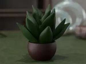 3D Succulent Sculpture – Elegant Decorative Plant