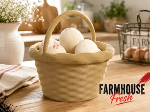 Rustic Farmhouse Egg Basket Holder