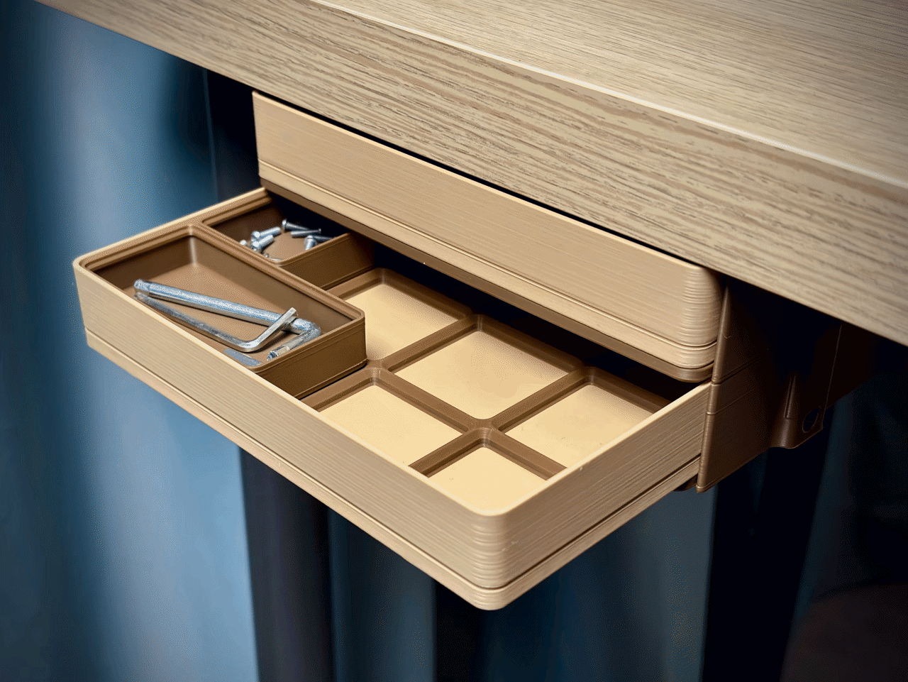 Under Desk Drawer Modular | Push Lock| Gridfinity