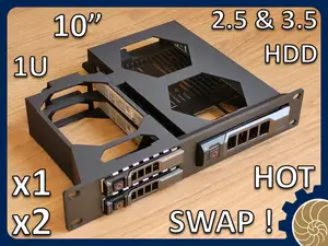 10 inch Rack 2U: 2x 2.5" + 1x 3.5" HDD - HOT SWAP!