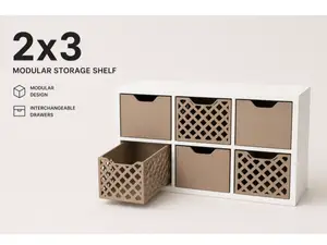 Modular Mini Shelf 2x3 – Doll & Desk Storage