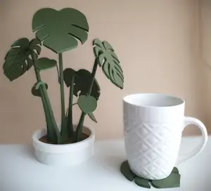Monstera Flower Cup Coasters