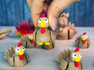 Thanksgiving Turkey, Keychain + Toy w hidden feet