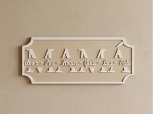 Placa Decorativa "MAMÁ" – Amor, Paz, Hogar 
