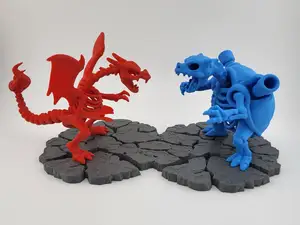 Pokemon Charizard vs Blastoise Skeleton Diorama