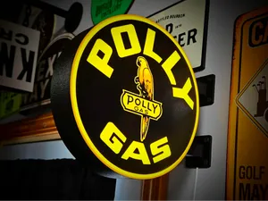 POLLY GAS - 2-Sided Gas Station Lightbox Sign