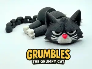 Grumbles the Grumpy Cat  - Flexi Animal Toy