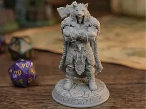 Wolfborn Warlord - Barbarian with Wolf Pelt (32mm)