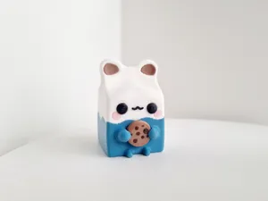 Kawaii Milk Carton mit Cookie