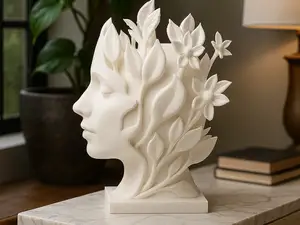Nature Muse Sculpture – Modern Botanical Statue
