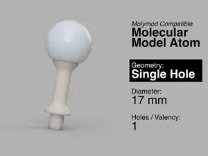 Molymod-Compatible Atom: Single Hole (17 mm)