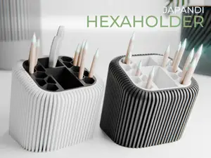 Japandi HexaHolder Desk Organizer (NO-AMS)