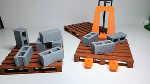 Concrete mini building blocks set of 3