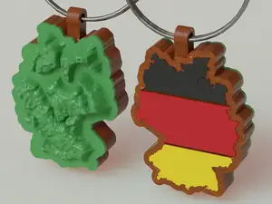 Germany Map Keychain, German Flag Souvenir
