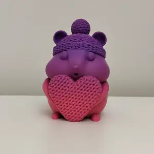 Hamster with knitted heart