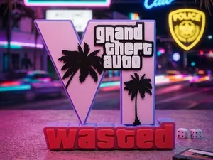 GTA V “V Wasted” Desk Sign