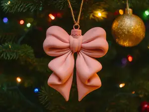 Puffy Coquette Bow Christmas Ornament