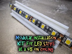 Anchors for installing LED strips at 45 degrees on the ceiling