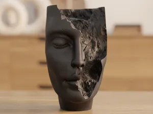 The Hollow Face – 3D Printable Abstract Sculpture
