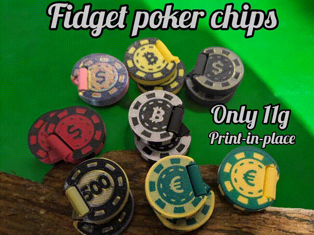 Slip and slide Casino Poker Chip Fidget Bitcoin,$€
