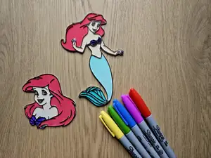 Ariel Mermaid DIY Coloring NO AMS