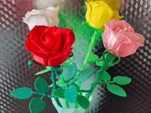 Gorgeous Long Stem Roses with Poseable Leaves