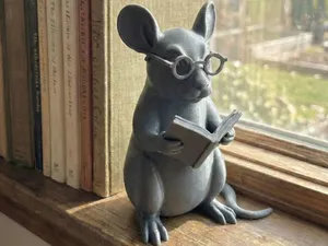 The Little Bookworm - Cute Reading Mouse Figurine