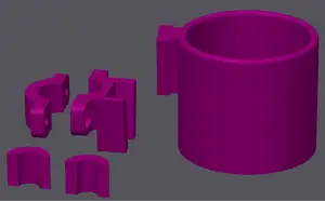 Travel Mug Holder with Tube Clamp and Adapters