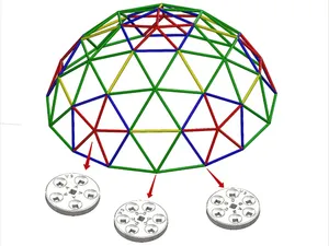 Knotenelmente für 3V - 4/9 geodesic Dome