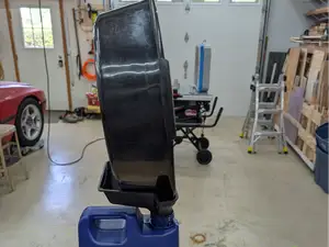 Funnel for Waste Oil - Holds Drip Pan as It Drains