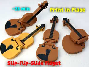 Violin Slider + Flip Fidget Toy (Print in Place)